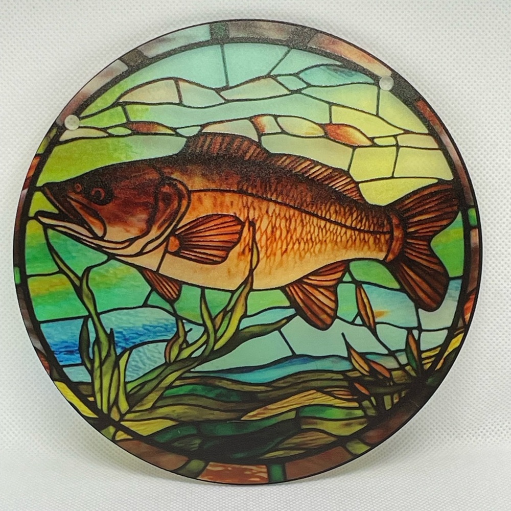 Suncatcher Round Acrylic Fish Angler Gifts Fishing Cabin Decor 6”